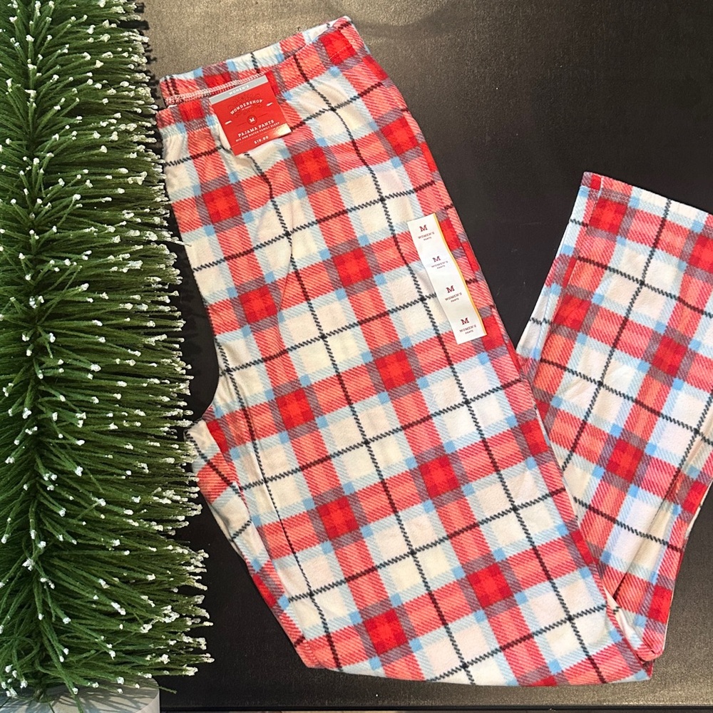 NWT Wondershop Pajama Pants Women Elastic Waist Fleece Plaid MULTIPLE SIZES!🎄